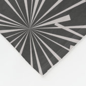 スターバストのチャコールグレーおよび暗灰色 フリースブランケット (角)