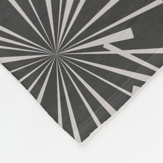 スターバストのチャコールグレーおよび暗灰色 フリースブランケット (角)