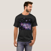 スターバストの星の花火フィナーレの宇宙 Tシャツ (正面フル)