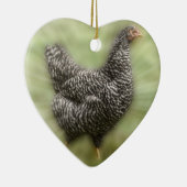 スターバストの鶏の若者によって禁止されるプリマスロックの雌鶏 セラミックオーナメント (右)