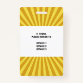 スターバストイエローカンファレンスイベントバッジ バッジ (裏面)