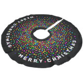 スターバストカラフルドットメリークリスマス フェイクリネンツリースカート (アングル)