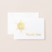 スターバストシンプルスノーフレーク金ゴールド 箔カード (封筒付き正面)