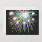 スターバストスターカラフルファンキー宇宙ネオンアート ポストカード (正面/裏面)