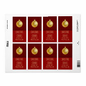 スターバストストライプオーナメントベーキングラベル、赤 ラベル (フルシート)