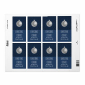 スターバストストライプオーナメントベーキングラベル、青 ラベル (フルシート)