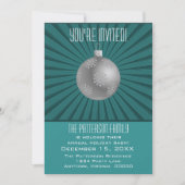 スターバストストライプオーナメントホリデーパーティーティール（緑がかった色） 招待状 (正面)