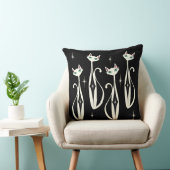 スターバストダイヤモンドキャッツ・オン・ブラック クッション (椅子)