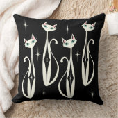 スターバストダイヤモンドキャッツ・オン・ブラック クッション (ブランケット)