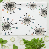 スターバストパターン原子時代ミッドセンチュリーモダン キッチンタオル (折り畳み)