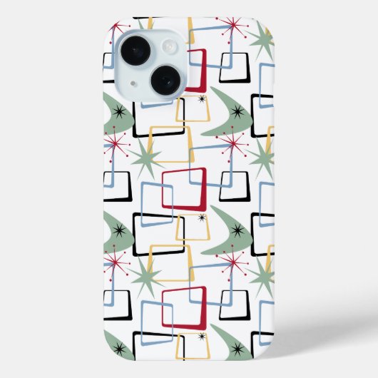 スターバストファンキーブーメランスクウェアズミッドセンチュリー Case-Mate iPhoneケース (裏面)