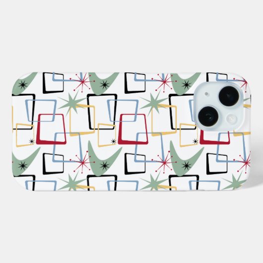 スターバストファンキーブーメランスクウェアズミッドセンチュリー Case-Mate iPhoneケース (裏面 (横))