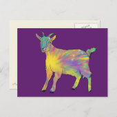 スターバストファンキーヤギカラフルかわいいアニマルアート ポストカード (正面/裏面)