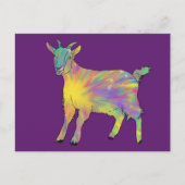 スターバストファンキーヤギカラフルかわいいアニマルアート ポストカード (正面)
