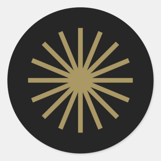 スターバストブラックと金ゴールド ラウンドシール (正面)