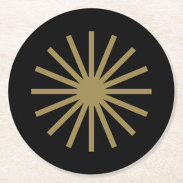 スターバストブラックと金ゴールド ラウンドペーパーコースター