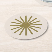 スターバストブラックと金ゴールド ラウンドペーパーコースター (アングル)
