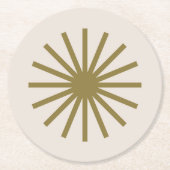 スターバストブラックと金ゴールド ラウンドペーパーコースター (正面)