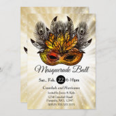 スターバストマスカレードパーティーマスク 招待状 (正面/裏面)