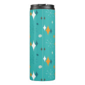 スターバストミッドセンチュリーモダンパターンのティール(緑がかった色) タンブラー (裏面)