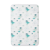 スターバストミッドセンチュリーモダンパターンティール（緑がかった色）アクア バスマット (正面縦)