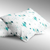 スターバストミッドセンチュリーモダンパターンティール(緑がかった色)アクア 枕カバー