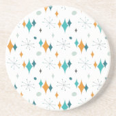 スターバストミッドセンチュリーモダンパターン コースター (正面)