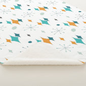 スターバストミッドセンチュリーモダンパターン シェルパブランケット (3/4)