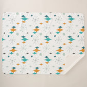 スターバストミッドセンチュリーモダンパターン シェルパブランケット (正面(横))