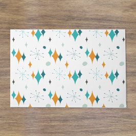 スターバストミッドセンチュリーモダンパターン ドアマット