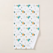 スターバストミッドセンチュリーモダンパターン バスタオルセット (ハンドタオル)