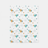 スターバストミッドセンチュリーモダンパターン フリースブランケット (正面)