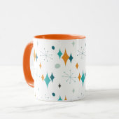 スターバストミッドセンチュリーモダンパターン マグカップ (正面左)