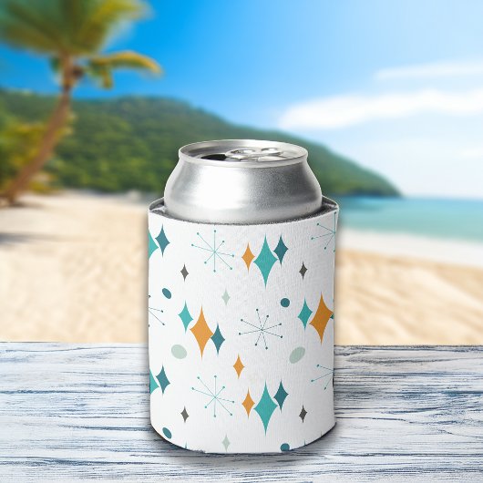 スターバストミッドセンチュリーモダンパターン 缶クーラー