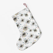 スターバストミッド・センチュリーモダン・ホリデー スモールクリスマスストッキング (裏面 (吊り時))