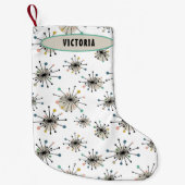 スターバストミッド・センチュリーモダン・ホリデー スモールクリスマスストッキング (正面)