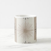 スターバストミニマルデザインベージュホワイトブラック コーヒーマグカップ (中央)