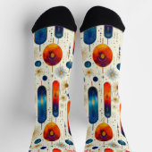 スターバストモダンクリスマスソックス(青と赤) ソックス (上部)