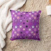 スターバストモダンプリント、バイオレットパープル、オーキッド クッション (ブランケット)