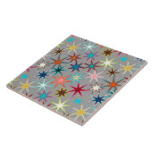 スターバストモダンプリント、宝石の色（グレー） タイル (側面)