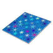 スターバストモダンプリント、深いセルリアンブルー タイル (側面)