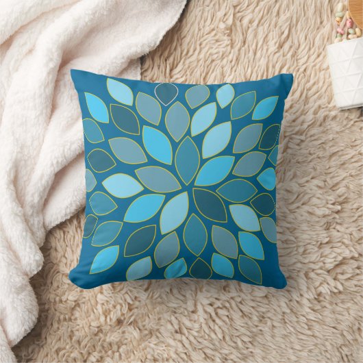 スターバストモダン花柄デザイン枕 クッション (ブランケット)