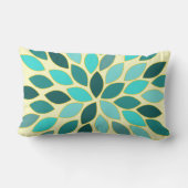 スターバストモダン花柄デザイン枕 ランバークッション (裏面)