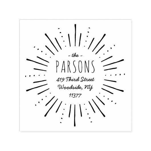 スターバストモノグラムアドレススタンプ セルフインキングスタンプ (デザイン)