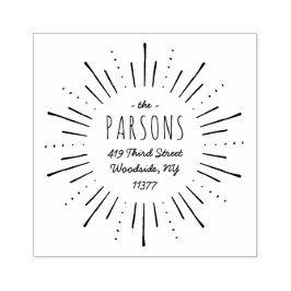 スターバストモノグラムアドレススタンプ ラバースタンプ