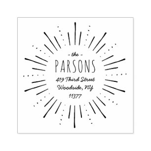 スターバストモノグラムアドレススタンプ ラバースタンプ