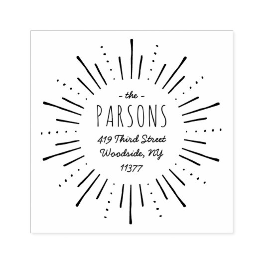 スターバストモノグラムアドレススタンプ ラバースタンプ (インプリント)