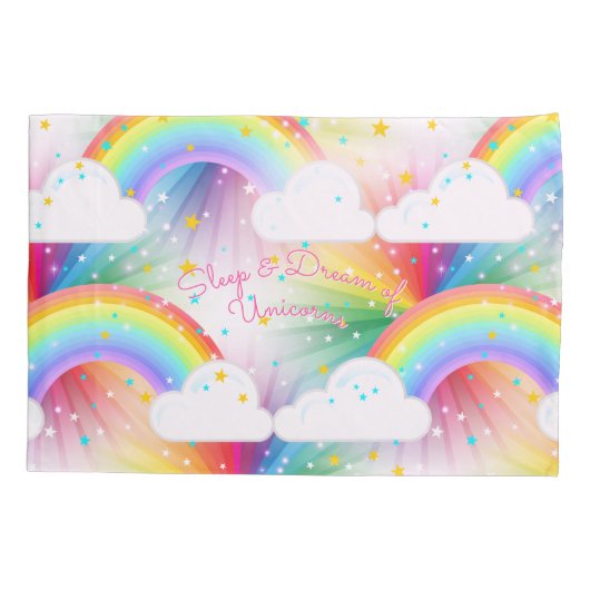 スターバストユニコーンプリンセスレインボースイートドリームズ 枕カバー (裏面)
