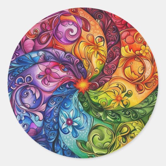 スターバストレインボーフローラ ラウンドシール (正面)