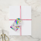 スターバストレインボープリンセスユニコーン誕生日 ギフトタグ (より糸付き)